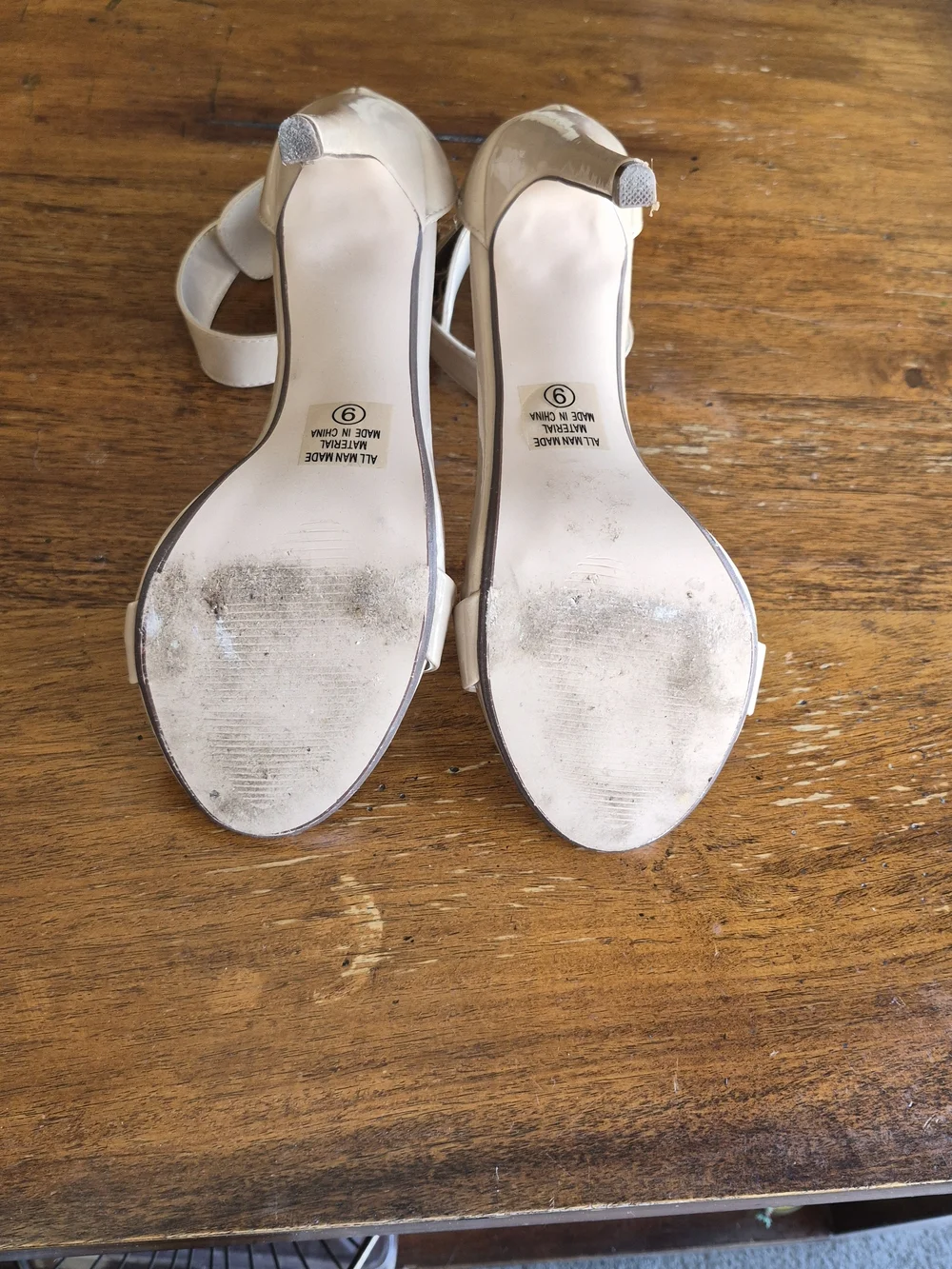Women's Nude Patent Ankle-Strap Heels - Picture 6 of 7
